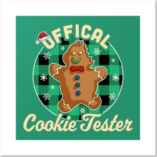 Official Cookie Tester Christmas Baking Team Gingerbread Man Posters and Art